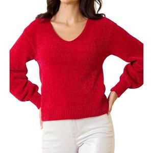 NEW TOMMY BAHAMA island luna chenille v-neck sweater in tango red